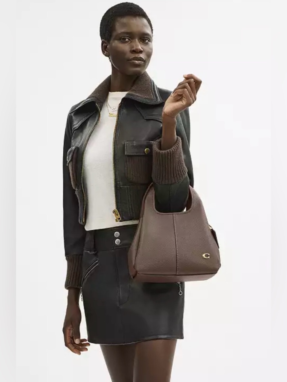 Coach Lana Shoulder Bag 23 in Brass Dark Stone Color - Picture 10 of 14